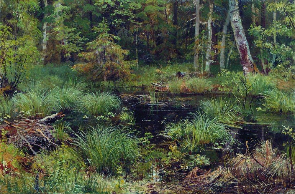 Primavera en el bosque 1892 paisaje clásico Ivan Ivanovich árboles Pintura al óleo